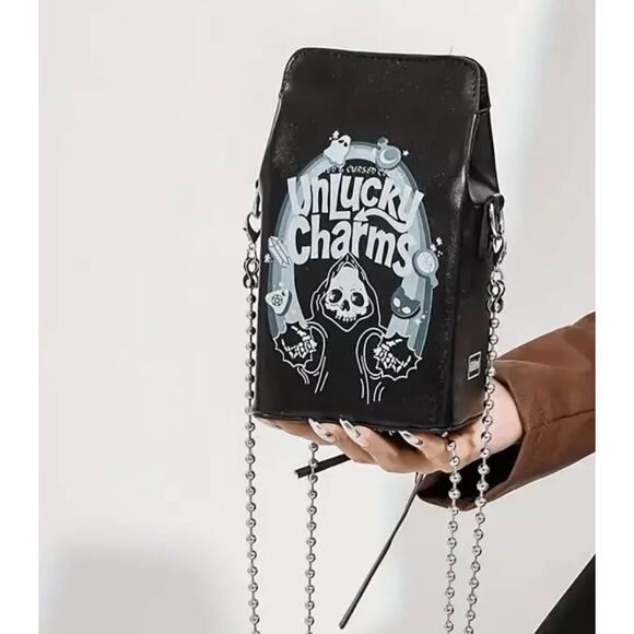 Unlucky Charms Milk Carton Crossbody Handbag Purse Bag Goth Whimsigoth - Picture 1 of 5